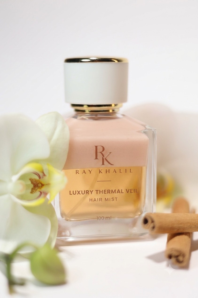 Ray Khalil Luxury Thermal Veil Hair Mist with orchid and cinnamon